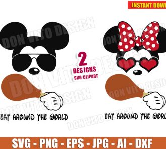 Mickey Minnie Mouse with Turkey Leg (SVG dxf png) cut files PNG image vector clipart - DonVitoDesign Store