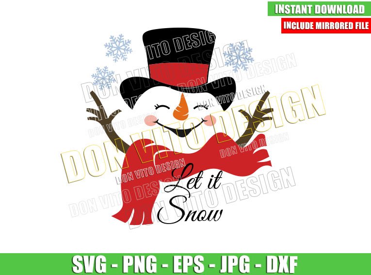 Happy Snowman Head (SVG dxf png) Christmas Let it Snow Quote Cut File Cricut Silhouette Vector Clipart T-Shirt Design Winter svg Happy Snowman Head (SVG dxf png) Christmas Let it Snow Quote Cut File Cricut Silhouette Vector Clipart - Don Vito Design Store