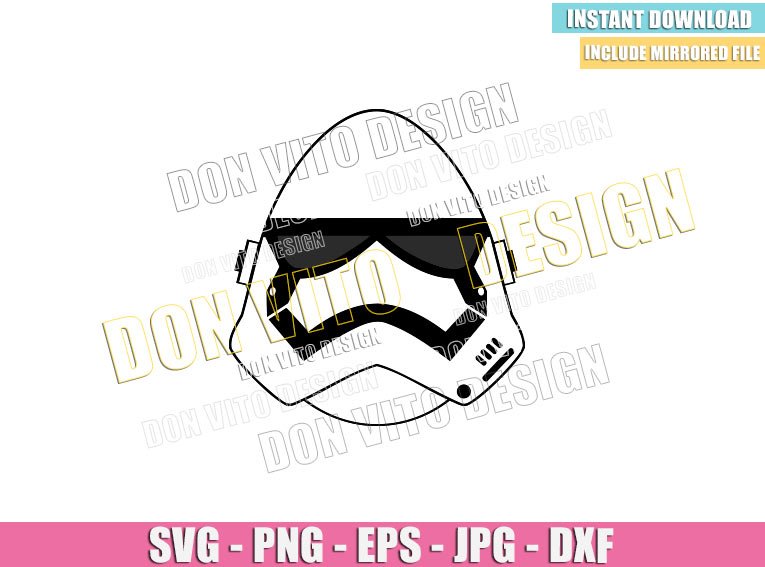 Stormtrooper Easter Egg (SVG dxf png) Star Wars Helmet Disney Movie Cut File Cricut Silhouette Vector Clipart Design Darkside Stormtrooper Easter Egg (SVG dxf png) Star Wars Helmet Disney Movie Cut File Cricut Silhouette Vector Clipart