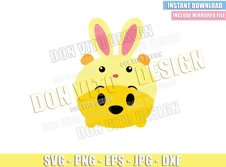 Winnie Tsum Tsum Easter (SVG dxf png) Disney Character Bear Pooh Cut File Cricut Silhouette Vector Clipart Design Bunny Ears Winnie Tsum Tsum Easter (SVG dxf png) Disney Character Bear Pooh Cut File Cricut Silhouette Vector Clipart - Don Vito Design Store