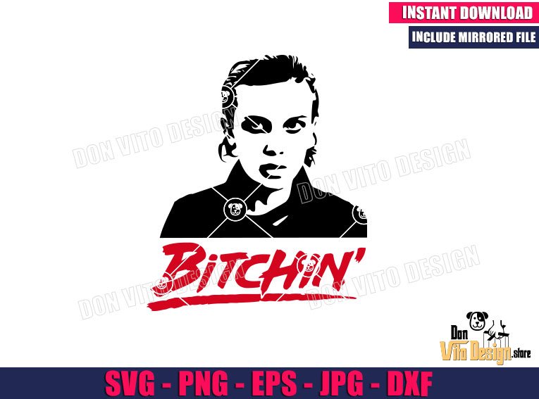 Eleven Bitchin (SVG dxf png) Stranger Things Millie Bobby Brown 11 Face Cut File Cricut Silhouette Vector Clipart Design Netflix Tv Serie Eleven Bitchin (SVG dxf png) Stranger Things Millie Bobby Brown 11 Face Cut File Cricut Silhouette Vector Clipart - Don Vito Design Store