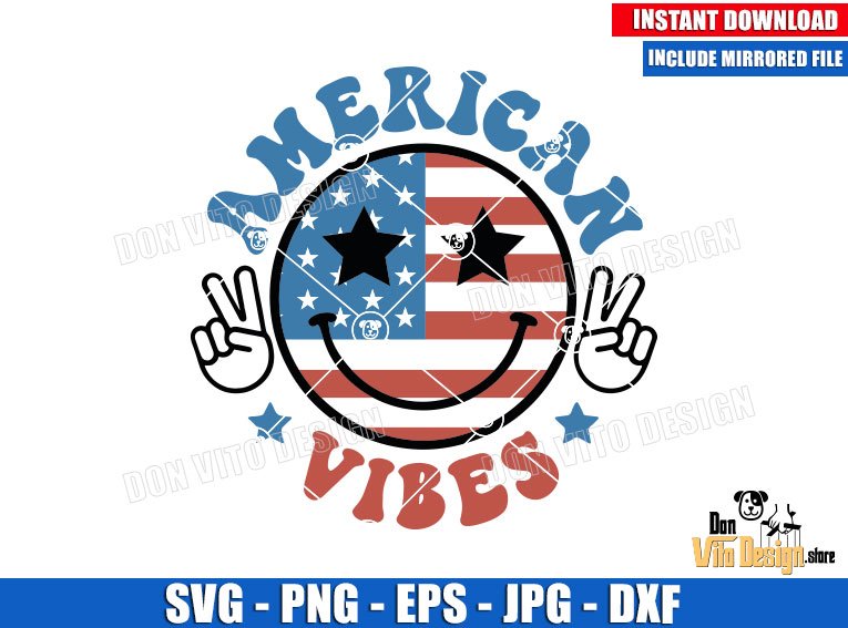 Emoiji American Vibes Face (SVG dxf png) Smiling Happy 4th of July Head Hands Cut File Cricut Silhouette Vector Clipart Design USA Flag Emoiji American Vibes Face (SVG dxf png) Smiling Happy 4th of July Head Hands Cut File Cricut Silhouette Vector Clipart - DonVito Design Store