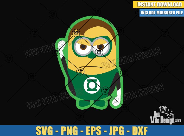 Green Lantern Minion (SVG dxf png) DC Comics Superhero Despicable Me Movie Cut File Cricut Silhouette Vector Clipart Design Minions Green Lantern Minion (SVG dxf png) DC Comics Superhero Despicable Me Movie Cut File Cricut Silhouette Vector Clipart