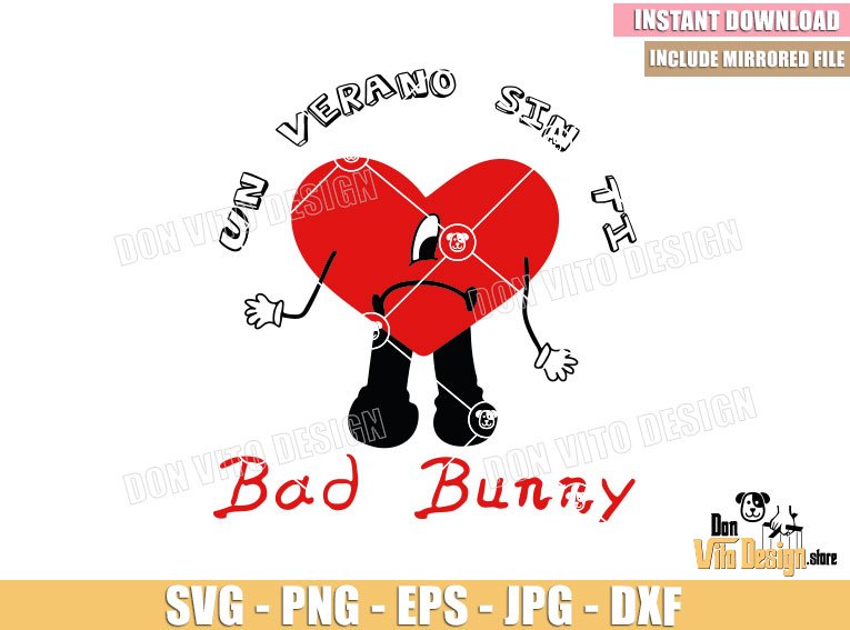 Heart Un Verano Sin Ti (SVG dxf png) Bad Bunny Logo Sad Heart Character Cut File Cricut Silhouette Vector Clipart T-Shirt Design Music Heart Un Verano Sin Ti (SVG dxf png) Bad Bunny Logo Sad Heart Character Cut File Cricut Silhouette Vector Clipart