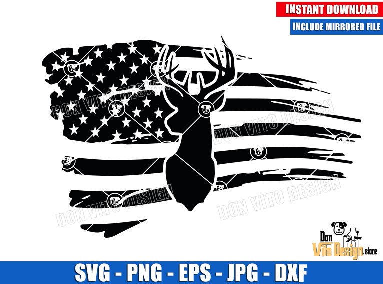 Hunting Deer American Flag (SVG dxf png) Hunting Lover United States Cut File Cricut Silhouette Vector Clipart T-Shirt Design USA Hunt Hunting Deer American Flag (SVG dxf png) Hunting Lover United States Cut File Cricut Silhouette Vector Clipart T-Shirt Design USA Hunt - DonVito Design Store