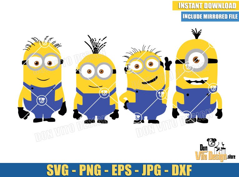 Minions Despicable Me (SVG dxf png) Minion Bob Kevin Stuart Yellow Cut File Cricut Silhouette Vector Clipart T-Shirt Design Kids Movie Minions Despicable Me (SVG dxf png) Minion Bob Kevin Stuart Yellow Cut File Cricut Silhouette Vector Clipart - DonVito Design Store