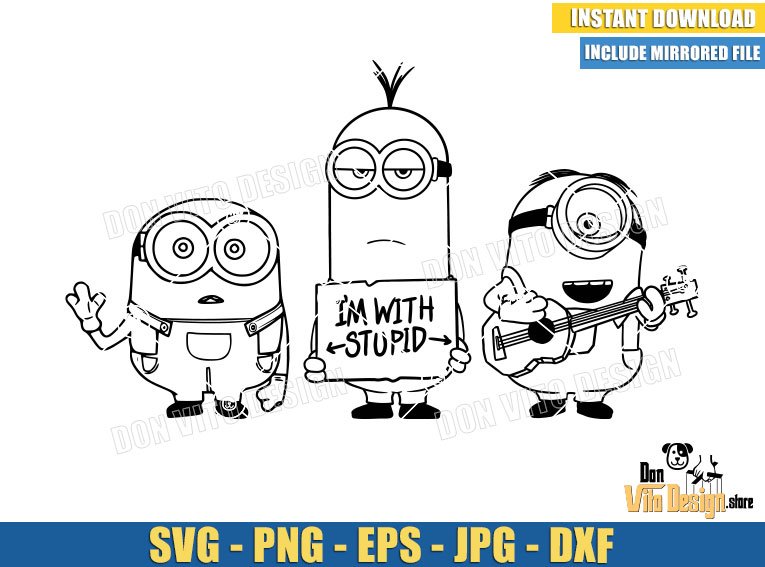 Minions Im with Stupid (SVG dxf png) The Minions Funny Despicable Me Outline Cut File Cricut Silhouette Vector Clipart Design Movie Minions Im with Stupid (SVG dxf png) The Minions Funny Despicable Me Outline Cut File Cricut Silhouette Vector Clipart - DonVito Design Store