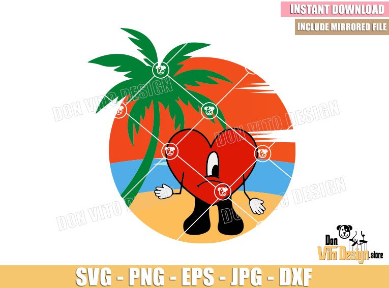 Vacation Bad Bunny Sad Heart (SVG dxf png) Album Un Verano Sin Ti Beach Cut File Cricut Silhouette Vector Clipart Design Puerto Rico Vacation Bad Bunny Sad Heart (SVG dxf png) Album Un Verano Sin Ti Beach Cut File Cricut Silhouette Vector Clipart - DonVito Design Store
