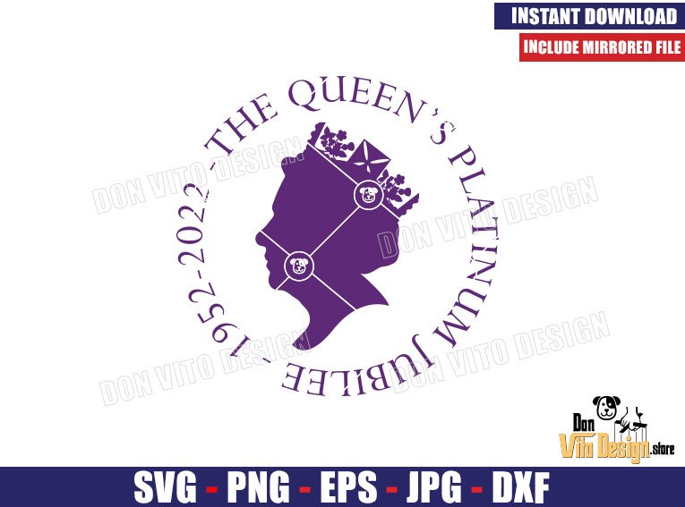 Jubilee Elizabeth 2022 (SVG dxf png) RIP Queen England 96 Years Old Head Cut File Cricut Silhouette Vector Clipart Design Royal Family Jubilee Elizabeth 2022 (SVG dxf png) RIP Queen England 96 Years Old Head Cut File Cricut Silhouette Vector Clipart