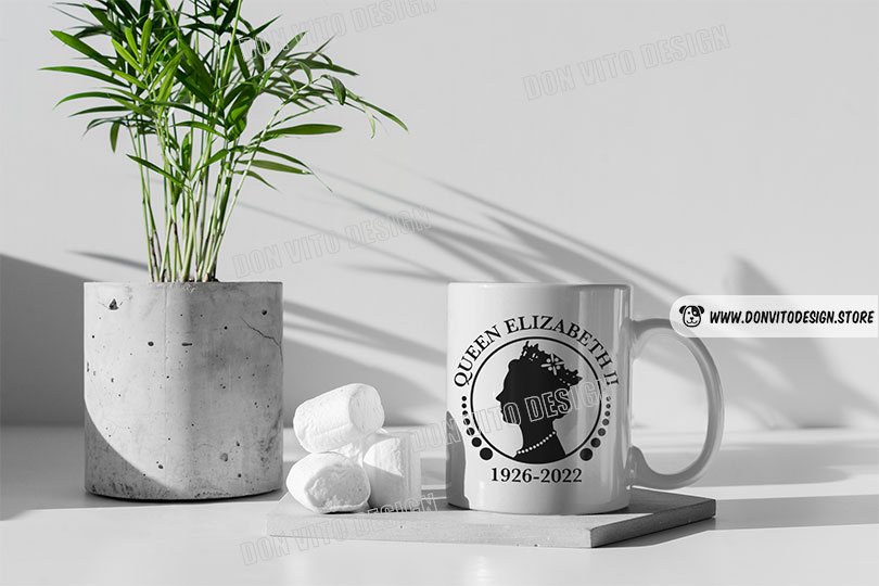 Elizabeth II Life Dates (SVG dxf png) RIP Emblem The Queen Elizabeth 1926 2022 Cut File Cricut Silhouette Vector Clipart Design Royal Family Elizabeth II Life Dates Mug svg Image for Cricut Cut File