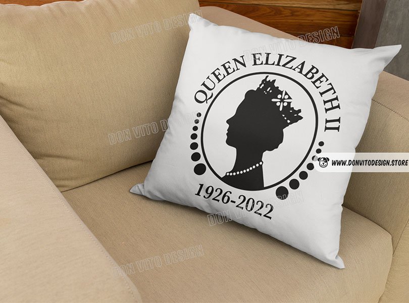 Elizabeth II Life Dates (SVG dxf png) RIP Emblem The Queen Elizabeth 1926 2022 Cut File Cricut Silhouette Vector Clipart Design Royal Family Elizabeth II Life Dates Pillow svg Image for Cricut Cut File