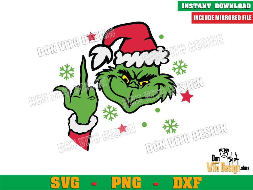 Grinch Giving the Finger SVG File for Cricut Silhouette Download Head Merry Fucking Christmas Grinch Giving the Finger SVG File for Cricut Silhouette Download Head Merry Fucking Christmas