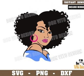 Beautiful Black Girl SVG File for Cricut Silhouette Beauty Woman Hair Black History Month