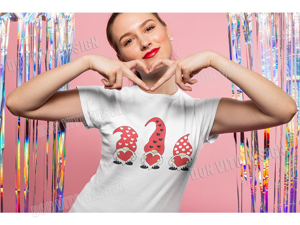 Gnomes with Hearts Valentine SVG File for Cricut Silhouette Happy Valentines Day Gnome Heart Sublimation DIY Craft Gnomes-with-Hearts-Valentine-T-Shirt-Design-Idea-Example-PNG-SVG-Graphic