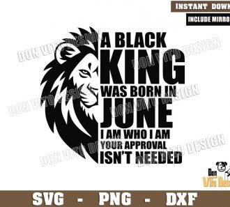 Lion A Black King was Born in June SVG File for Cricut Silhouette Your Approval isnt Needed