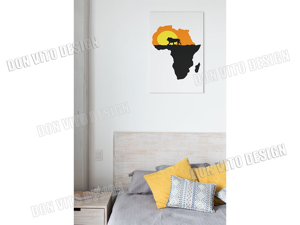 Map Africa Lion Shadow SVG File for Cricut Silhouette Download African Sun Black Continent Cut Images SVG Map-Africa-Lion-Shadow-Wall-Art-Design-Idea-Example-PNG-SVG-Graphic-Vinyl-Decal