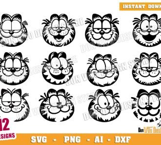Garfield Head Bundle SVG
