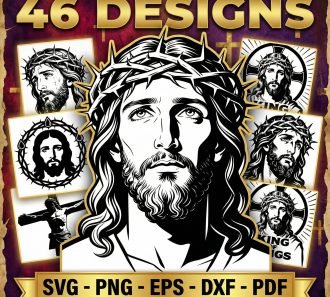 46 Jesus SVG Bundle Crown of Thorns | Christian Shirt Designs